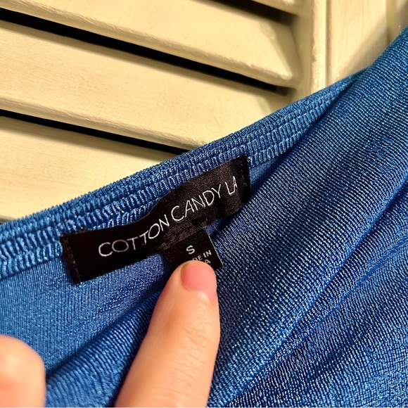 Cotton Candy LA blue long dress one shoulder with side cutouts size small - Picture 3 of 4